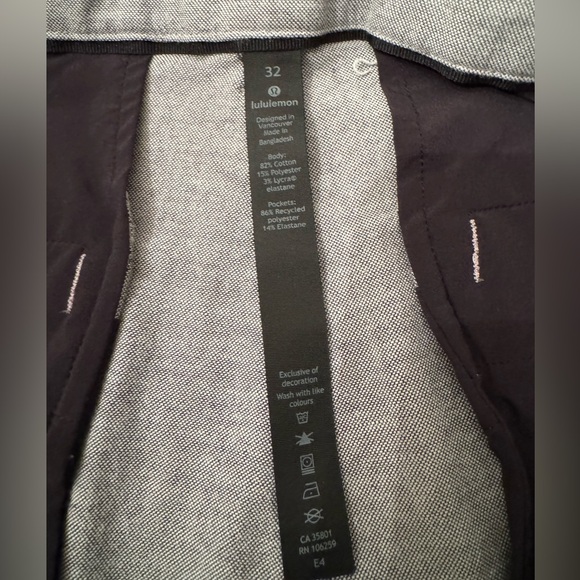 Lululemon Men’s Commission Short Relaxed Qwick Oxford 11" inseam Black/White 32 - Picture 8 of 13